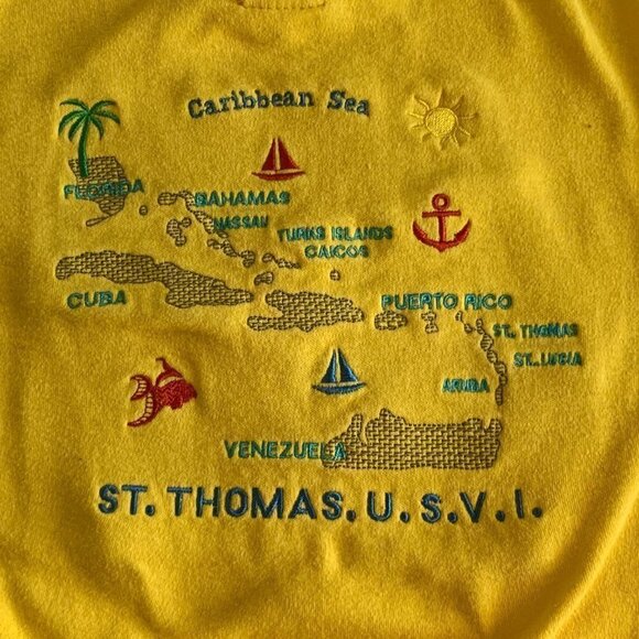 Super Style Cotton St. Thomas USVI Caribbean Beach Cover-Up Yellow #140D - Picture 6 of 10